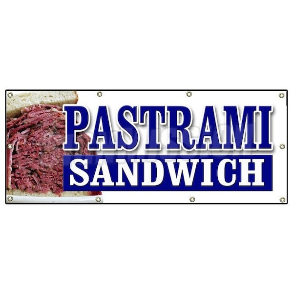 PASTRAMI SANDWICH BANNER SIGN Yiddish food restaurant butcher shop